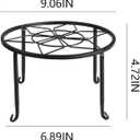 4 Pack Black Metal Potted Plant Stand for Indoor and Outdoor Plants 9.1 inches Heavy Duty Flower Pot Planter Holder, Metal Rustproof Iron Garden Container Round Supports Rack for Planter Pumpkin Stand
