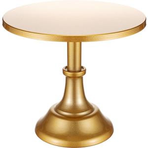 Baderke Metal Cake Stand 10 Inch Round Birthday Cake Stand Dessert Cupcake Display Tray Holder for Wedding Baby Shower Christmas Baking Party Supplies (Gold)