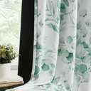 Xwincel 100% Blackout Curtains Green Floral Pattern Curtains 84 Inches Long for Bedroom Watercolor Leaf Print Thermal Insulated Drapes for Living Room Darkening Rod Pocket Window Curtains 2 Panels
