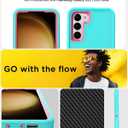 AICase for Samsung Galaxy S23 Plus Case Built-in Kickstand with Glass Screen Protector,Heavy Duty Drop Protection Full Body Rugged Shockproof Military Protective Tough Durable S23+Plus 6.6"_3 (Water Blue/hot pink+Glass Protector/Camera Lens)