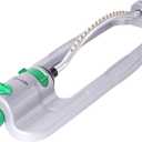 RESTMO Heavy Duty Oscillating Sprinkler with 18 Brass Nozzles, Stable Metal Base, Adjustable Flow & Width & Coverage, Lawn Sprinkler & Garden Sprinkler for Large Yard Irrigation