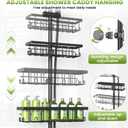 vorona Shower Caddy Hanging, 3 Tier Adjustable Rustproof Shower Organizer Hanging, Anti-Slip Buckle, Stainless Steel Shower Racks for Inside Shower with 8 Hooks, Shower Rack Bathroom Accessories