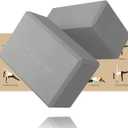Trideer 9"x6"x3" Yoga Blocks, High Density EVA Foam Blocks 2 Pack, Supportive, Lightweight & Odor Resistant, Yoga Essentials and Accessories for Yogi & Yogini (Grey)