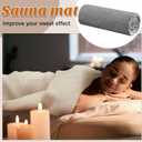 Infrared Sauna Blanket Towel Inserted, 35 x 70Cotton Sweat Absorbent Mat, Reusable Machine Washable Cover for for Home Spa, Gym, Pool, Sauna Blanket Accessories(Gray)