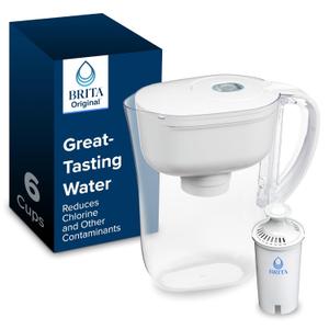 Brita Metro Water Filter Pitcher with SmartLight Change Indicator, BPA-Free, Replaces 1,800 Plastic Water Bottles a Year, Lasts Two Months, Includes 1 Filter, Small - 6-Cup Capacity, White