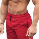 COOFANDY Men's Swim Trunks Quick Dry Board Shorts Swimsuit Swimwear Bathing Suit (Large, Orange Red)