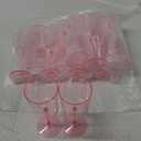 Ciaell 12 Pack Pink Plastic Wine Glasses - 10 Oz Disposable Wine Glasses with Stem for Parties & Weddings & Poolside & Outdoors & Camping