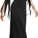 LVCBL Halloween Black Bodycon Dress Family Cosplay Gothic Dress Halloween Costume for Women (2X)