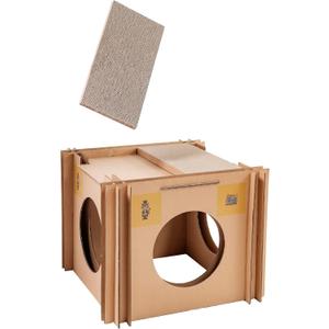 Misters Favorite Cat Scratcher & Hideaway House  XL Cardboard Jungle Gym & Cat houses for Large Cats & Chonky Cats  Indoor Kitty Playhouse, Cat Condo, Pet Bed, Cat Furniture, Scratch Pad & Cat Cave
