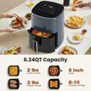 Air Fryer, 6QT Square Airfryer with Visual Window, 400F Fast Heating Air Fryers Oven with Timer, Auto-Off, Non Toxic & Non Stick, Multiple 12 Modes for Roast, Bake, Dehydrate, Fry, Reheat, 6l