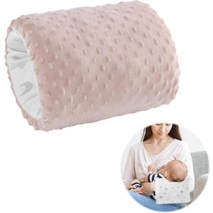 ROYALAY Arm Pillow for Feeding Baby, Soft Cotton Bottle Breast Feeding Pillows for Babies, Double-Sided Headrest for Newborn, Pink