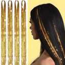 Hair Tinsel, Gold Hair Tinsel Kit for Girls, 1800 Strands