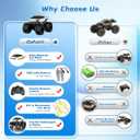 Amphibious Remote Control Car, 1:18 Monster Truck Toys for Boys RC Cars, 2.4 GHz Waterproof RC Trucks, 4WD All Terrain Off-Road Pickup, Kids Christmas Birthday Gifts Present Boys Girls Toys Ages 6+ (Silver)