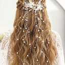 CASDRE Butterflies Bride Wedding Hair Vine Silver Pearl Bridal Headband Rhinestone Headpiece Hair Accessories for Women and Girls