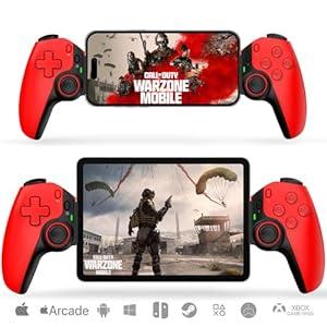 arVin Mobile Gaming Controller for iPad/ Tablet[Within 5-11"] Wireless Gamepad for iPhone/ Android/ Samsung/ PC/ Switch/ PS4, with Hall Effect Joystick/ Trigger/ Back Key/ Turbo -Support Streaming/ Cloud Game