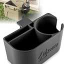 Cup Holder & Gear Tray Fits for YETI Roadie 15 & 24 Cooler, Multiple Compartments for Tumblers Bottles Cans, Side-Mount Drink Holder and Storage Tray for Camping Beach Tailgate