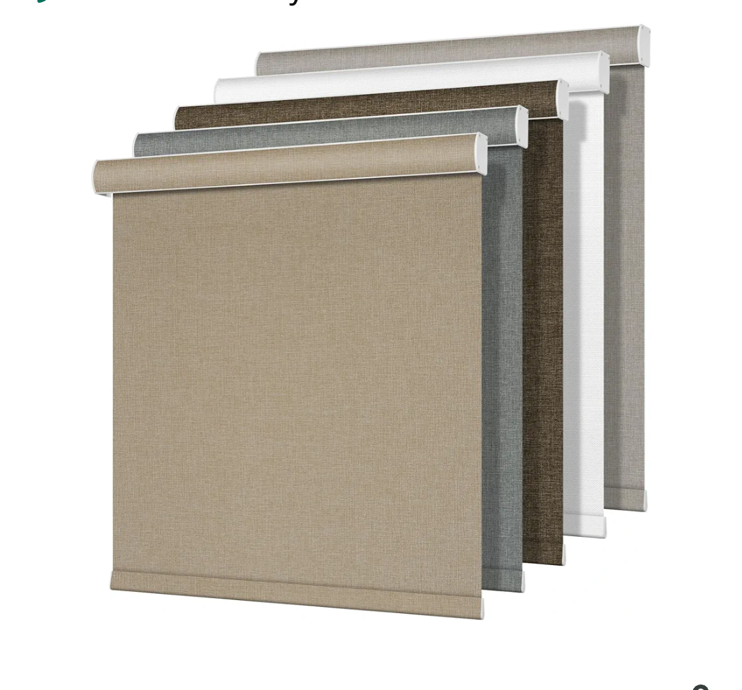 Blackout Roller Shades for Windows,Cordless,Pull Down Roller Blinds,Thermal Insulated Linen Fabric UV Protection,Window Shades Blinds for Home,Door,Easy to Install,Blackout-Beige,Customize Now