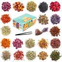 30 Bags Dried Flowers,100% Natural Dried Flowers Herbs Kit for Soap Making, DIY Candle Making,Bath - Include Rose Petals,Lavender,Don't Forget Me,Lilium,Jasmine,Rosebudsand More