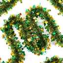 2 x LOAVER 33Ft St. Patrick's Day Tinsel Garland,Green Gold Shamrock Hat Metallic Twist Clover Hanging Garland for St. Patrick's Day Irish Party Tree Home Indoor Outdoor Decor