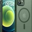 TOCOL for iPhone 12 Case, Compatible with Magsafe, Full Camera Protection, Built-in Magnetic Ring, Translucent Matte Phone Case for iPhone 12 6.1 inch (Alpine Green)