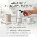 Mixpresso 12 Cup Greca Stovetop Espresso Pot 600ml/20oz, Moka Pot with Coffee Percolator Design, Stainless Steel Stove Top Coffee Maker for Camping or Home Use,Italian Stovetop Espresso Maker