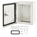 TOTUFY Steel Electrical Junction Box, Carbon Steel Hinged Outdoor Electrical Enclosure Box, IP66 Waterproof Wall Mounted Metal Eletrical Box with Safety Locks and Mounting Plate (12'' x 8'' x 6'')