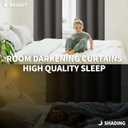 BGment Short Blackout Curtains 36 Inch Length - Thermal Insulated Drapes with Rod Pocket Room Darkening for Rv Bedroom Bathroom Window, Grey, 2 Panels, 42 x 36 Inch