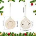 20 Pieces Christmas Wooden Photo Frame Ornaments Crafts Wood Picture Frame Ornaments Pack to Paint DIY Christmas Decor for Crafts Holiday Presents Home Tree Decoration(Ball Style)