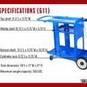 Foxngear Welding Cart for TIG MIG Welder Plasma Cutter Gas Bottle Storage 3-Tier Shelves Blue by Hanteksteel