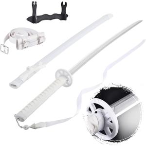 40 Inch Light Up Katana Sword, Rechargeable LED Plastic Samurai Sword Replica with Belt & Display Stand, Cosplay Prop for Anime Fans, Halloween Costume Accessory-Sleeve Snow White -4