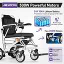 Lightweight Electric Wheelchairs for Adults Foldable Only 35lbs, White