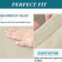 HFCNMY Bar Stool Covers,4 Pack Stretch Bar Stool Covers with Backs Velvet Bar Stool Covers Barstool Seat Cover Washable Bar Chair Covers High Chair Cover with Elastic Bands Beige