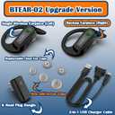 SAMCOM Wireless Headset with 2 Pin Dongle for FPCN10A/FPCN30A Walkie Talkies, BTEAR-02 Upgraded Hands-Free Wireless Two Way Radios Earpiece with Mic for K Connector (Radios not Inclued)