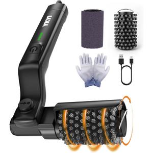 YKYI Electric Grill Brush - Cordless Rechargeable BBQ Cleaner with 180 Adjustable Head, 2600mah High-Torque Power Rotary BBQ Scrubber for Outdoor Stainless Steel Cast Iron Grates (Black)