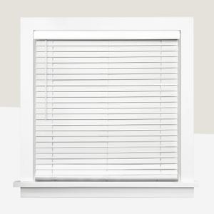 CHICOLOGY 2" Cordless Faux Wood Blinds, Room Darkening Smooth PVC Window Blinds, Cordless Lift, Light Control and Privacy, Inside/Outside Mount, Moisture Resistant, Basic White, 23" W x 48" H