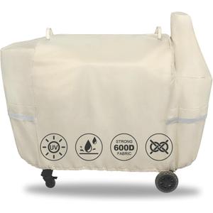 QuliMetal Grill Cover for Pit Boss Austin XL/Rancher XL 1000S, 1000SC, 1000SQ, 1000SC2, 1100 Pro, 1000/1100/1150 Series, Z Grill 1000 Series Wood Pellet Grills, Heavy Duty, 600D, Beige