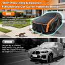 Patented Fully Enclosed Car Cover Waterproof All Weather 2-in-1 for Chevrolet Tahoe,Toyota Sienna,GMC Yukon,Lexus TX Automobiles Universal Fit SUV/MPV Length 202-212 Inch Exterior Covers 6-Layer 500D