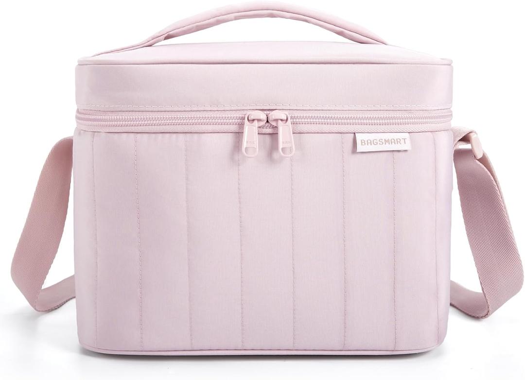 BAGSMART Lunch Box for Women Insulated Lunch Bag Cute Puffer Lunch Tote Bags Lightweight Quilted Reusable Cooler for Work School Picnic or Travel, Pink (8.2L) BAGSMART Lunch Box for Women Insulated Lunch Bag Cute Puffer Lunch Tote Bags Lightweight Quilted Reusable Cooler for Work School Picnic or Travel, Pink (8.2L)