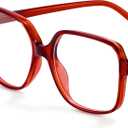 miyya Blue Light Blocking Glasses for Women, Blue Light Glasses for Women Oversized Fashion Glasses (Wine Red)