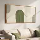 Large Framed 3D Boho Abstract Wall Art for Living Room, Horizontal 60x30 In