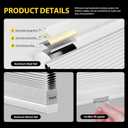 UNISHADES Blackout Cordless Cellular Shades, Honeycomb Blinds for Indoor Windows, for Window Size 36" W 64" H White