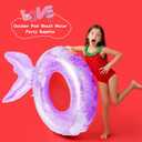 9 Pcs Mermaid Pool Float Inflatable Swimming Ring for Summer Outdoor Beach Pool Swimming Party Supplies, 3 Colors