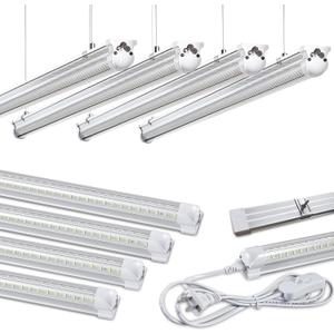 8Pack 4FT LED Shop Light Garage Lights,50W 6000K 7500LM White Light,Hanging/Surface Mount,T8 4FT Tube Lamp for Warehouse Workshop Basement,Linkable LED Shop Lights,Plug and Play