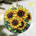Christmas Ornaments, Dodosky 2.8in Ceramic Sunflower Ornament, Xmas Decor, Christmas Tree Ornaments, Xmas Decorations for Tree, Holiday Ornament, Gift Ideas, Sunflower Gifts for Women, Friend