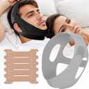 2 x Anti Snoring Chin Strap for Men&Women Anti Snoring Devices and Snore Stopper, Chin Strap for Sleeping Cpap,Jaw Strap for Sleeping Adjustable, Breathable Snoring Solution for CPAP Users(Grey)