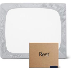 REST® Evercool®+ Fitted Sheet, King Size, Light Gray, 15" Deep (up to 18’’), Breathable Bedding for Hot Sleeper and Night Sweats, Bed Sheet with Ionic+ Self-Cleaning Silver Yarn for Sensitive Skin