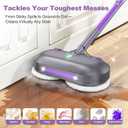 Scrubbing Steam Mop with Rotating Pads,All-in-One Spin Steam Cleaner for Floor Cleaning,Large Tank,23FT Cord, LED Headlights,Reusable Pads & Self-Standing,Safe for Hard Floor/Laminate/Marble (Violet)