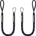 4FT Bungee Dock Line 2-Pack, Marine Grade 316 Stainless Steel Clips, Heavy Duty Boat Mooring Rope with Foam Floats, Shock Absorbing Lines for Boats, Jet Ski, Pontoon, Kayak Accessories