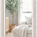 H HOMEWINS Rustic Full Length Mirror,18x48 Inch Farmhouse Boho Bathroom Full Body Nursery White Beads Decor Wall-Mounted Mirror for Bedroom, Living Room,Vanity,Entryway,Over Sink