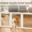Snughome Clear Freestanding Dog Gate, 23.62" H Acrylic Pet Gate, 59.1" W